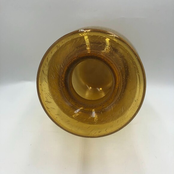 Vintage Amber Handblown Glass Tabletop Vase Weight Bottom - Picture 7 of 9
